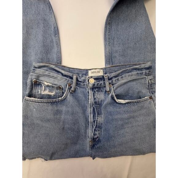 AGOLDE 90s Organic Cotton Distressed Straight Leg High Rise Jeans 27 - Picture 12 of 16